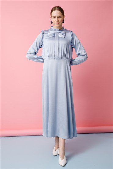 Bow Detailed Dress BLUE