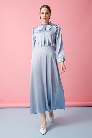 Bow Detailed Dress BLUE