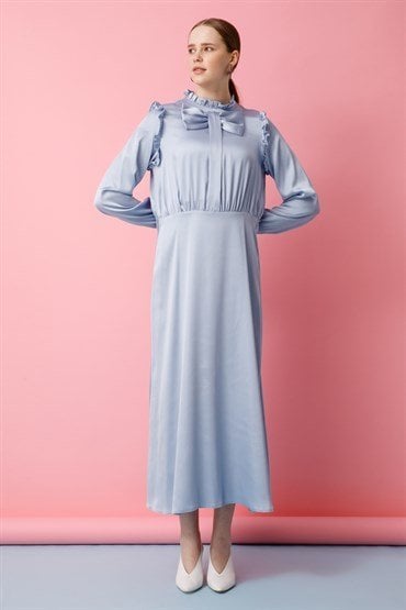 Bow Detailed Dress BLUE