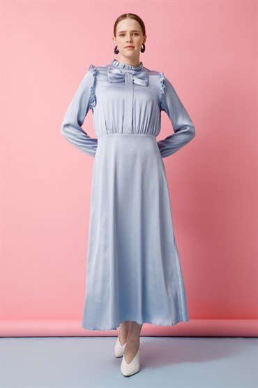 Bow Detailed Dress BLUE