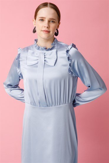 Bow Detailed Dress BLUE