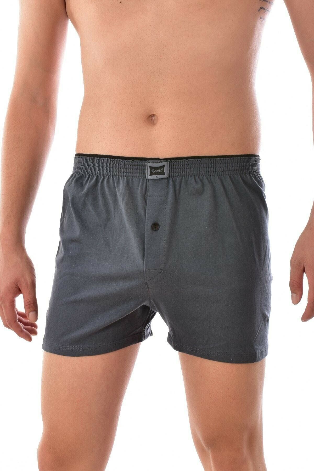 Men's Smoked 6 Pieces Passion Cotton Buttoned Boxer Smoked