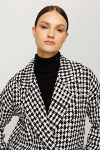 Ghisa Rib Detailed Jacket BLACK WHITE SWEATER