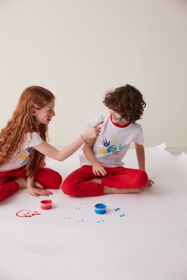 Multi Colored Unisex World 2 Pajamas Set