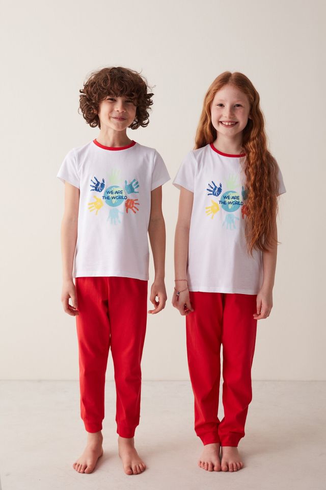Multi Colored Unisex World 2 Pajamas Set