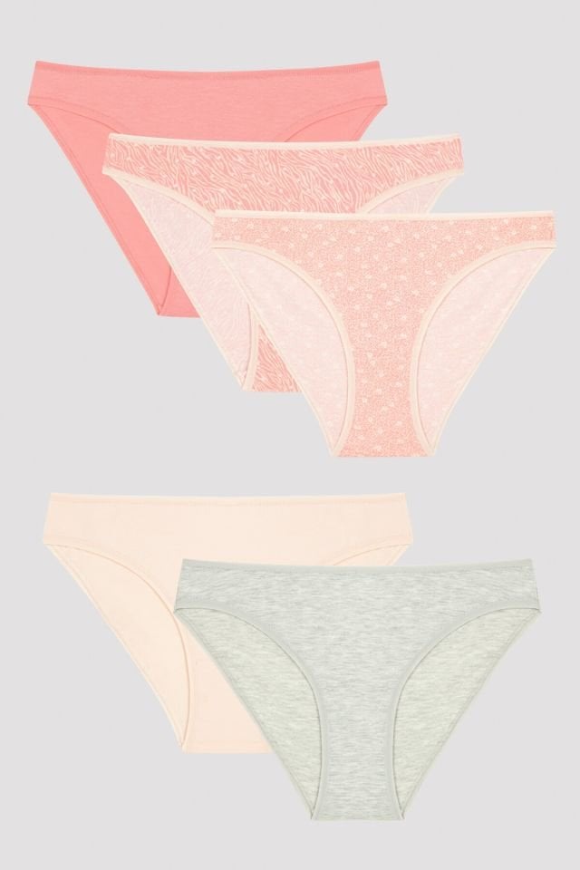 Multi Color Wow You Can Really Dance 5 Pieces Slip Panties