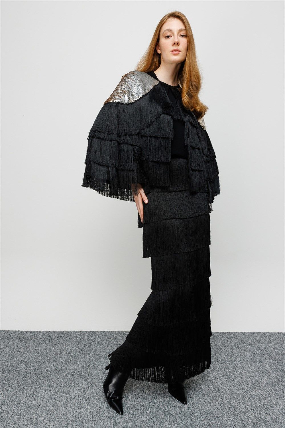 Ghisa Tassel Detailed Jacket BLACK GOLD