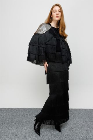 Ghisa Tassel Detailed Jacket BLACK GOLD