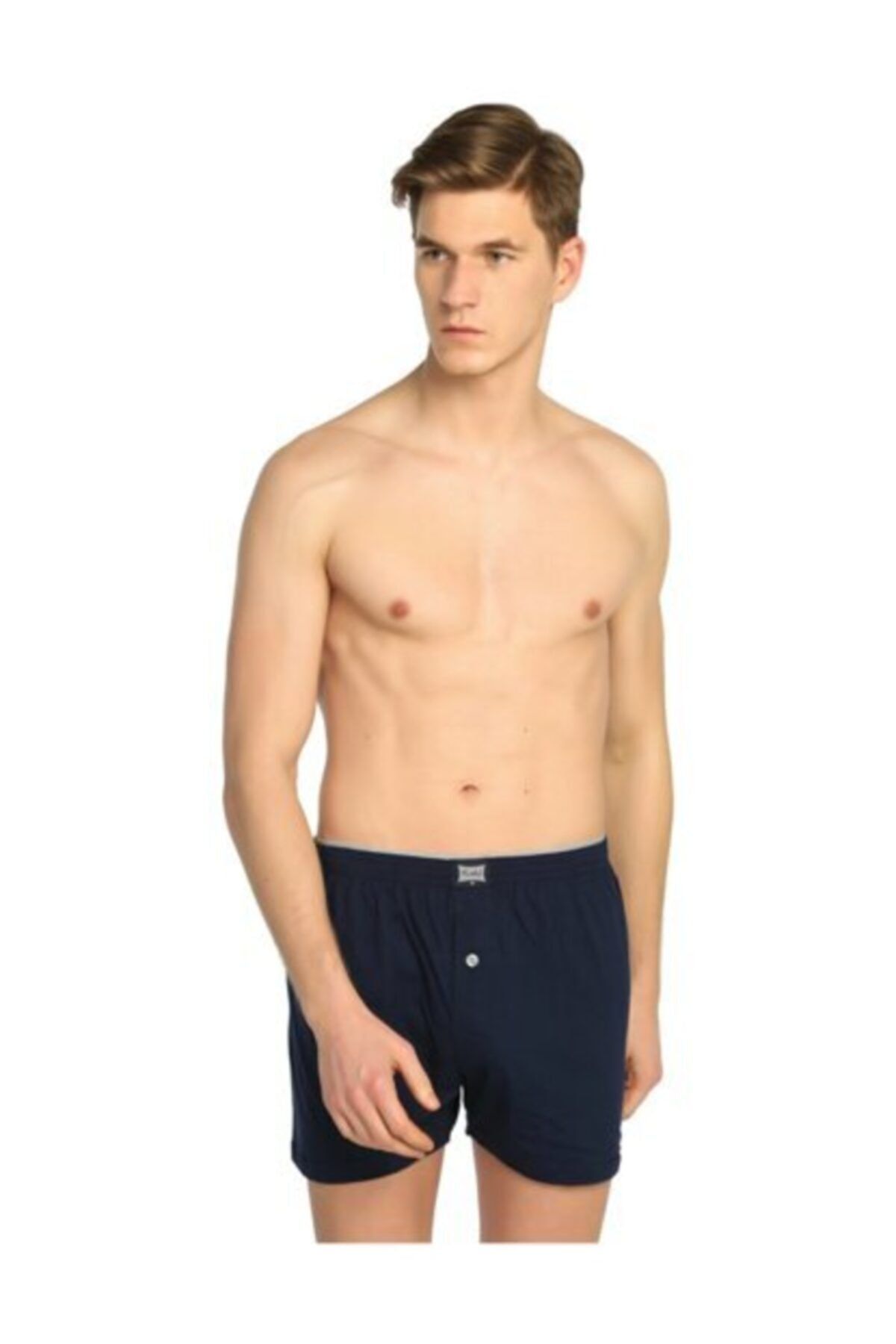 Men's Navy Blue Combed Buttoned Boxer Color 5-Pack