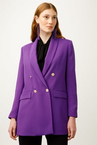 Ghisa Shawl Collar Jacket PURPLE