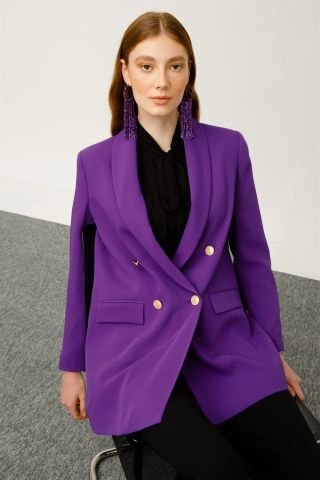 Ghisa Shawl Collar Jacket PURPLE