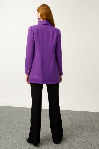 Ghisa Shawl Collar Jacket PURPLE