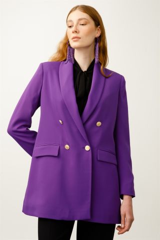 Ghisa Shawl Collar Jacket PURPLE