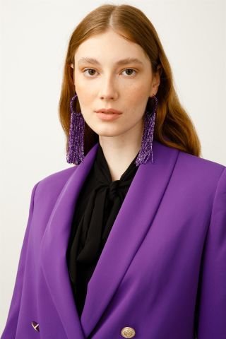 Ghisa Shawl Collar Jacket PURPLE