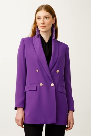 Ghisa Shawl Collar Jacket PURPLE