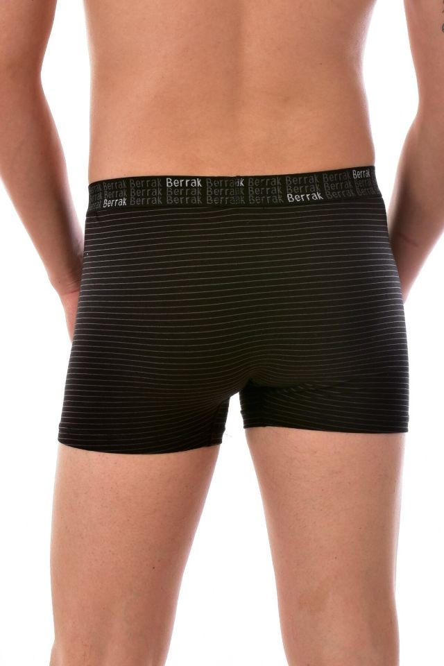 Men's Black Striped Boxer 6 Pieces