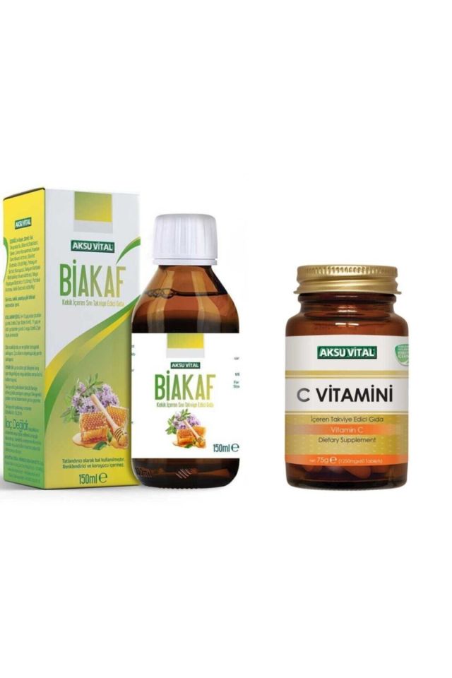 Biakaff Liquid Supplement Containing Thyme & Vitamin C 1250 Mg 60 Tablets