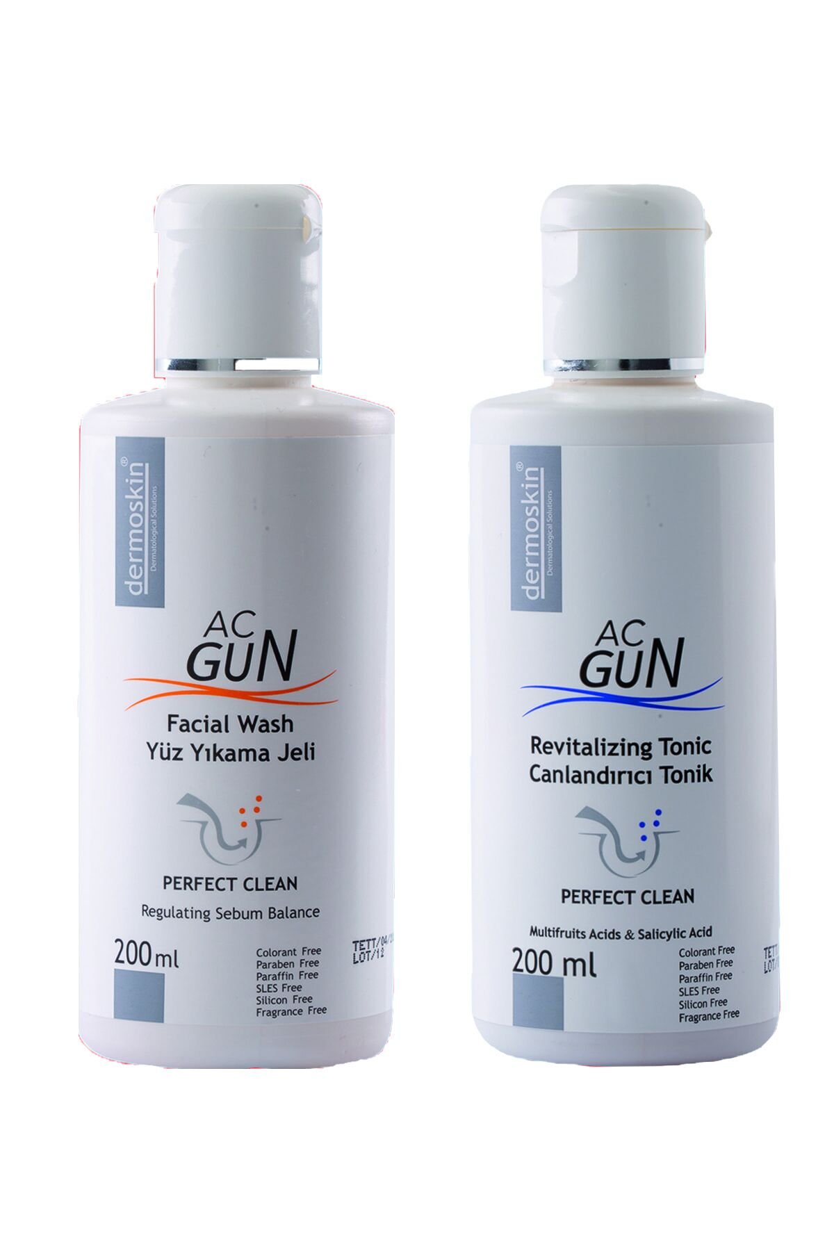 Acgun Face Wash Gel For Acne Skin 200ml+ Acgun Revitalizing Tonic 200ml
