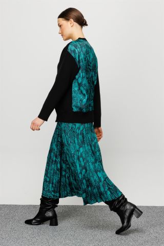 Ghisa Jacket Skirt Set GREEN