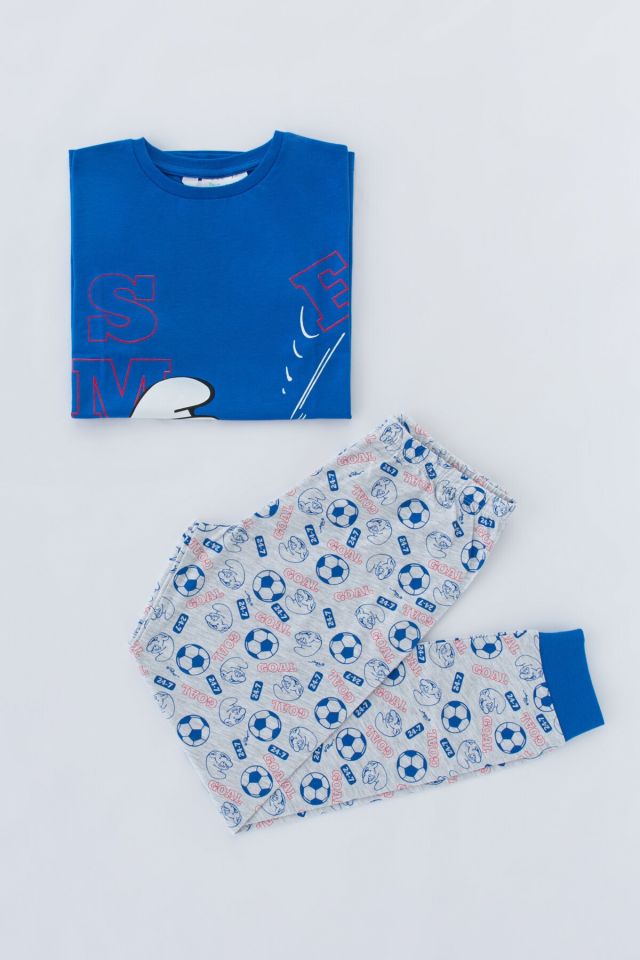 Erkek Çocuk Smurf Kick 2li Pijama Takımı