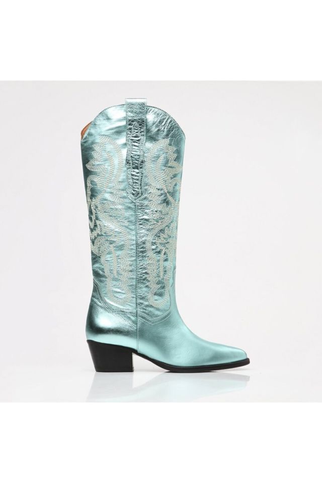 Genuine Leather Women's Boots Mint Green