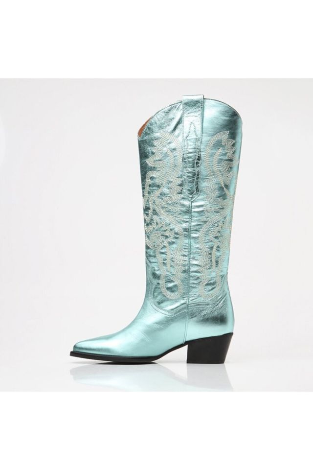 Genuine Leather Women's Boots Mint Green