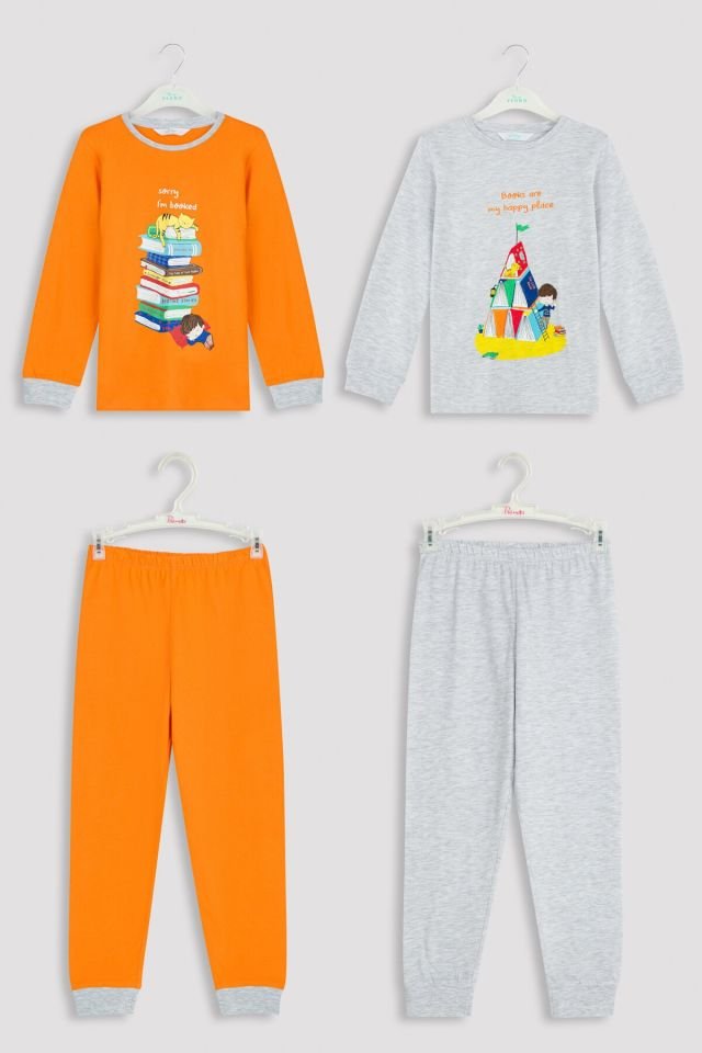 Çok Renkli Erkek Çocuk B. Book Tent 2li Pijama Takımı