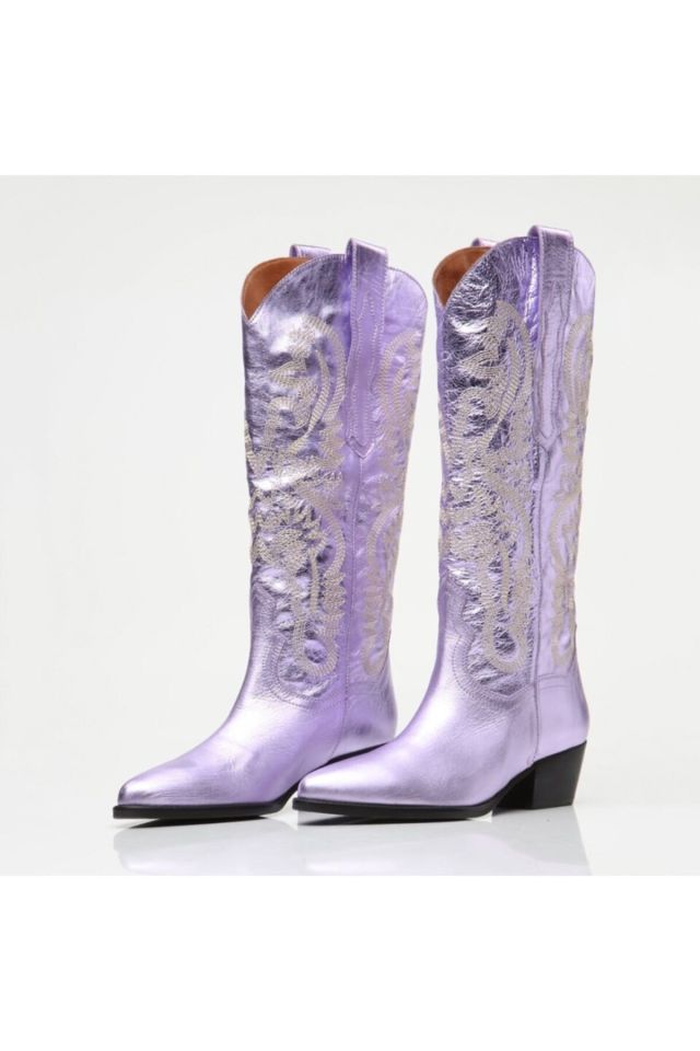 Genuine Leather Women's Boots Lilac