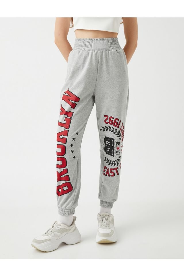 Printed Sweatpants Elastic Waist