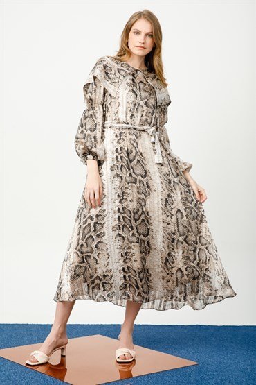 Wide Collar Dress Mink