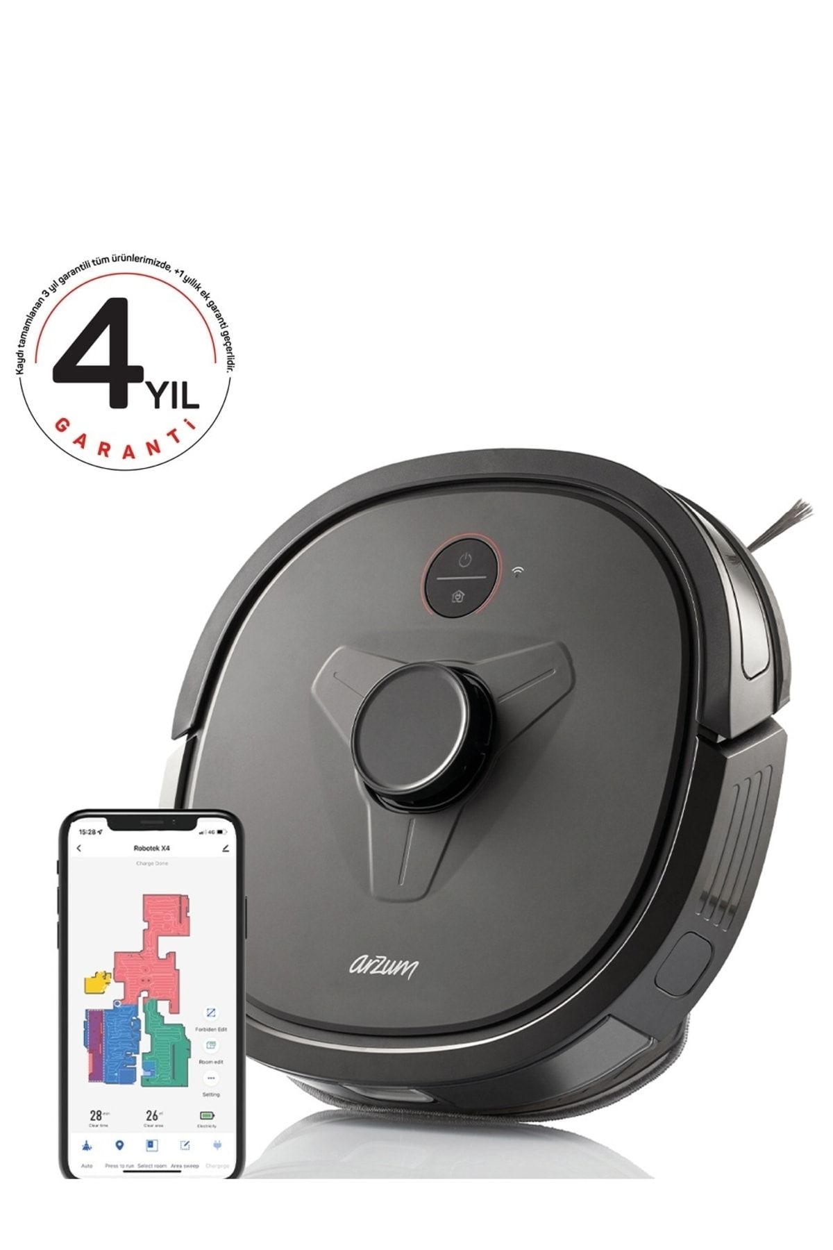 Arçelik Robotek X4 Lds Smart Robot Vacuum Cleaner - Black