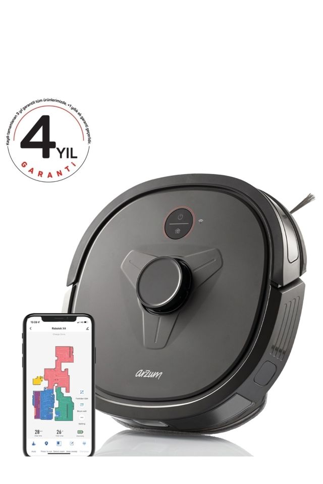 Arçelik Robotek X4 Lds Smart Robot Vacuum Cleaner - Black