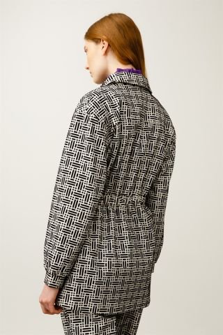 Ghisa Jacket Pants Set ECRU BLACK