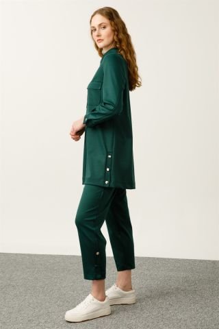 Ghisa Top Pocket Tunic Pants Set PETROL