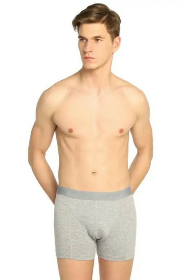 Erkek Gri Likralı Elastan Boxer 3'lü Paket