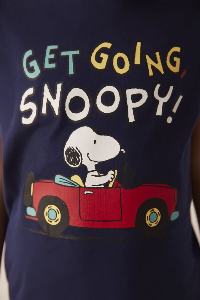 Navy Blue Snoopy With Car 2 Pajamas Set