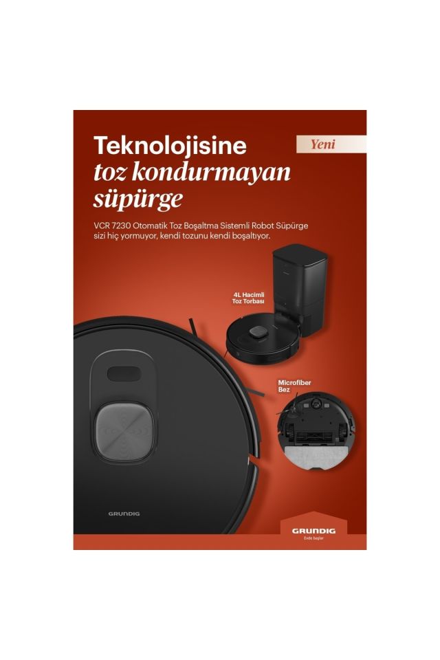 Vcr 7230 Robot Vacuum Cleaner with Automatic Dust Extraction System