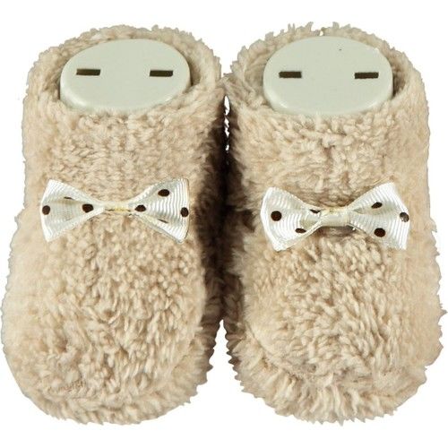 Erkek Bebek Peluş Patik 0-6 Ay Kahverengi