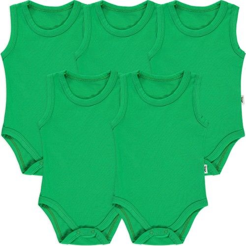 Basic Single Jersey Crew Neck Five Snap Fastener Badi 0-18 Months Green