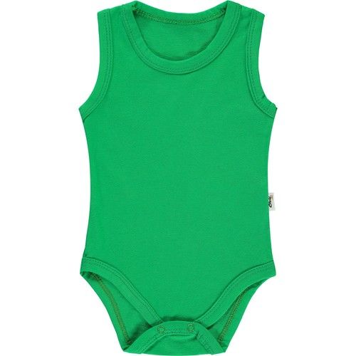Basic Single Jersey Crew Neck Five Snap Fastener Badi 0-18 Months Green