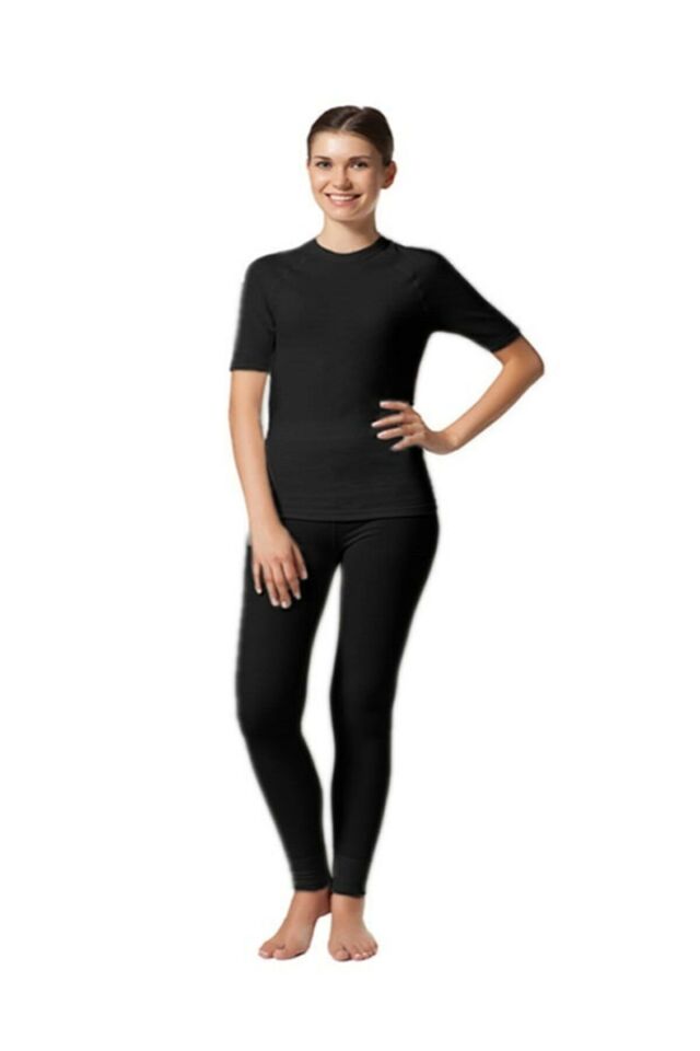 2-Pack Women's Thermal Zero Collar Short Sleeve Underwear