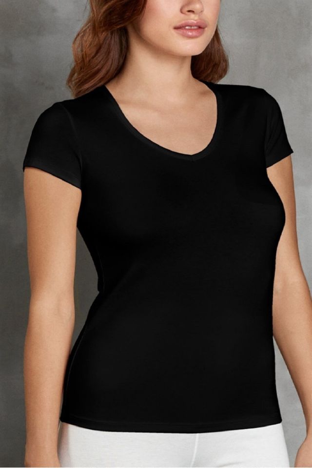 2-Pack Women's Thermal V-Neck Short Sleeve Underwear