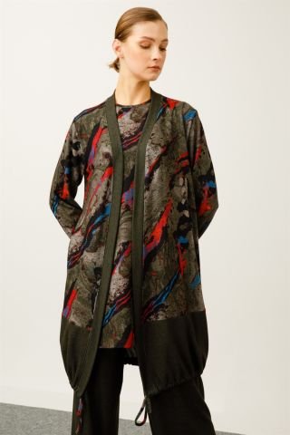 Ghisa 3-Piece Oversize Suit KHAKI PATTERNED