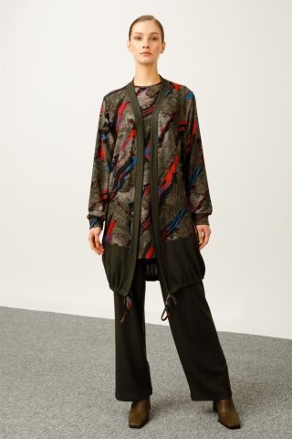 Ghisa 3-Piece Oversize Suit KHAKI PATTERNED