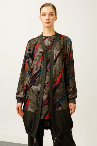 Ghisa 3-Piece Oversize Suit KHAKI PATTERNED