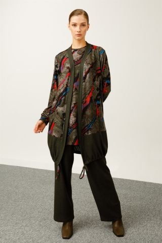 Ghisa 3-Piece Oversize Suit KHAKI PATTERNED