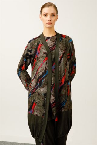 Ghisa 3-Piece Oversize Suit KHAKI PATTERNED