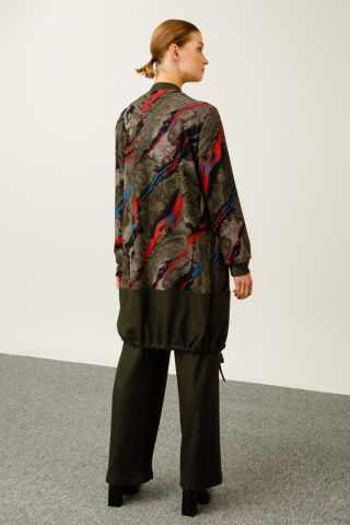 Ghisa 3-Piece Oversize Suit KHAKI PATTERNED