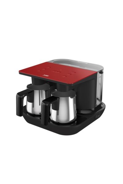 Tkm 8961 K Keyf Red Steel Double Coffee Machine