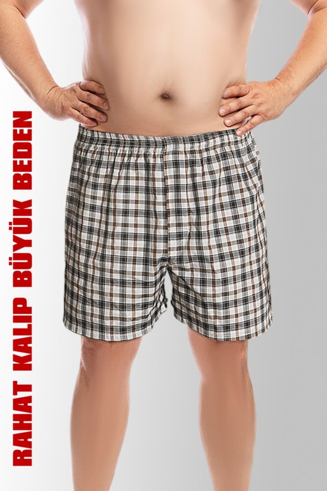 Büyük Beden Rahat Kalıp Pamuklu Klasik Erkek Poplin Boxer